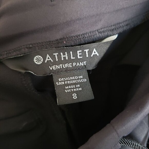 Athleta Venture Jogger Pants Black Size Women's 8 Athleisure Hiking Quick-Dry - Picture 2 of 13
